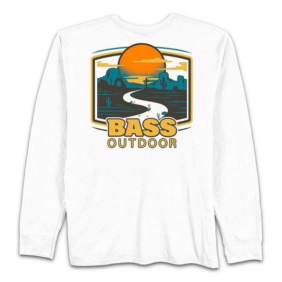 Bass Outdoor Men's White Marshmallow Mesa Path Long-Sleeve T-shirt 2X-LARGE - Picture 3 of 3